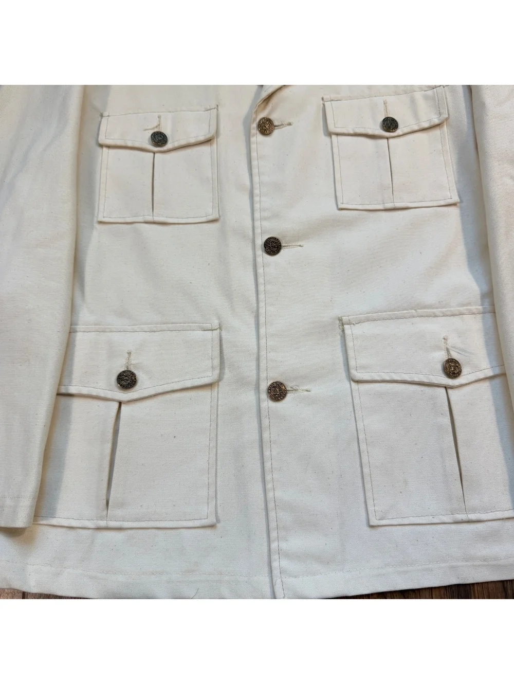 True Vintage 70s Sears Kings Road Safari Jacket Es Devs Spes Nostra Buttons